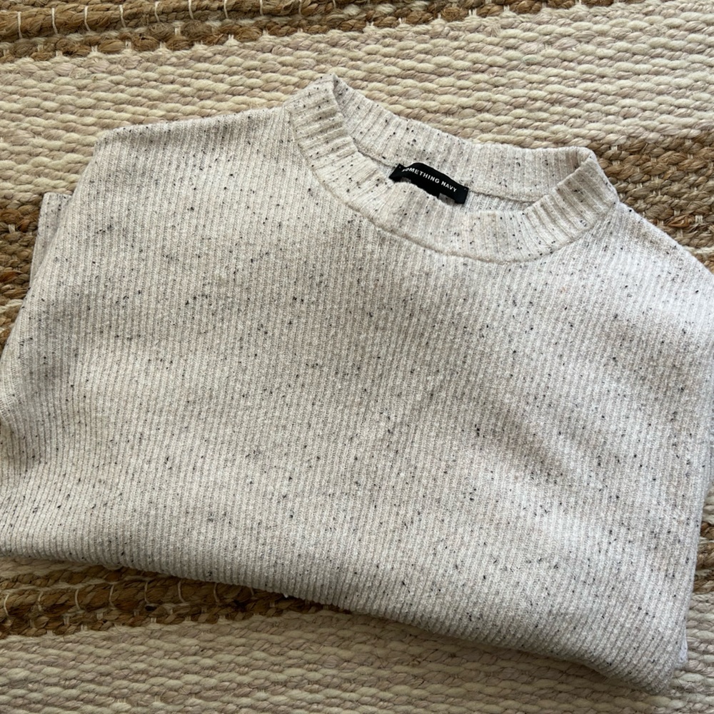 Something Navy Cream Sweater - Size S
